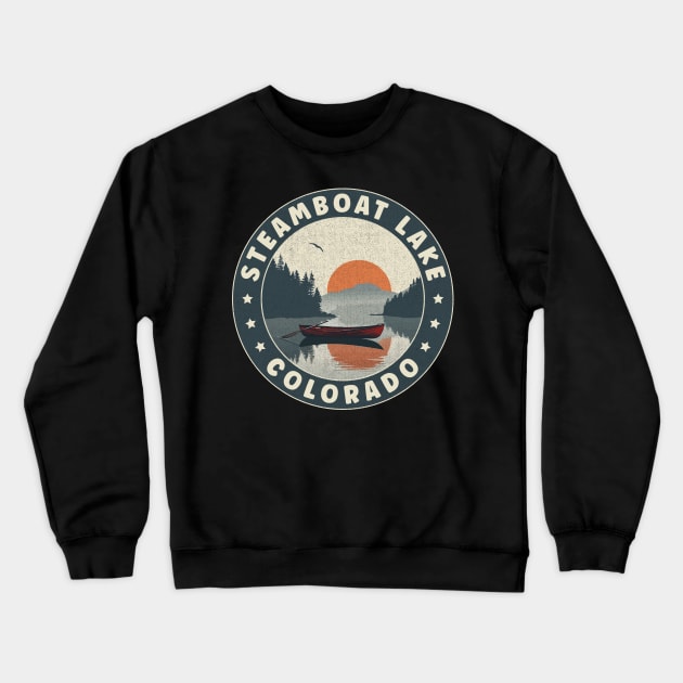 Steamboat Lake Colorado Sunset Crewneck Sweatshirt by turtlestart